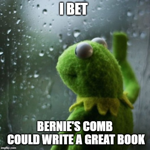 sometimes I wonder  | I BET BERNIE'S COMB COULD WRITE A GREAT BOOK | image tagged in sometimes i wonder | made w/ Imgflip meme maker