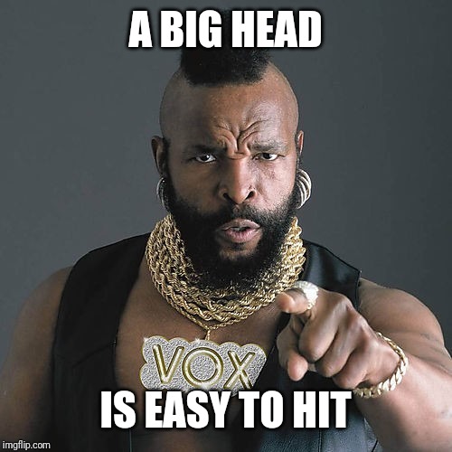 Mr T Pity The Fool | A BIG HEAD; IS EASY TO HIT | image tagged in memes,mr t pity the fool | made w/ Imgflip meme maker
