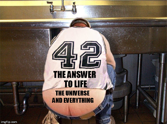 Douglas Adams cracks me up |  THE ANSWER TO LIFE; THE UNIVERSE AND EVERYTHING | image tagged in memes,42,h2g2 | made w/ Imgflip meme maker
