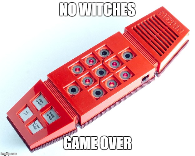 The Witch-Hunt is Over | NO WITCHES; GAME OVER | image tagged in witch hunt,game over,mueller report | made w/ Imgflip meme maker