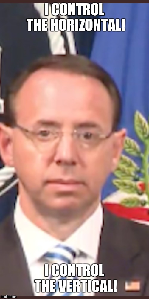 Rosenstein! | I CONTROL THE HORIZONTAL! I CONTROL THE VERTICAL! | image tagged in rosenstein | made w/ Imgflip meme maker