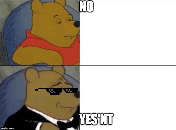Fancy Pooh | NO; YES'NT | image tagged in fancy pooh | made w/ Imgflip meme maker