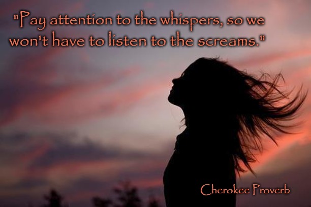 Cherokee Indian Proverb Pay Attention To The Whispers, So You Won't Have To Listen To The Screams | "Pay attention to the whispers, so we; won't have to listen to the screams."; Cherokee Proverb | image tagged in native american,native americans,american indian,tribe,indian chief,indian chiefs | made w/ Imgflip meme maker