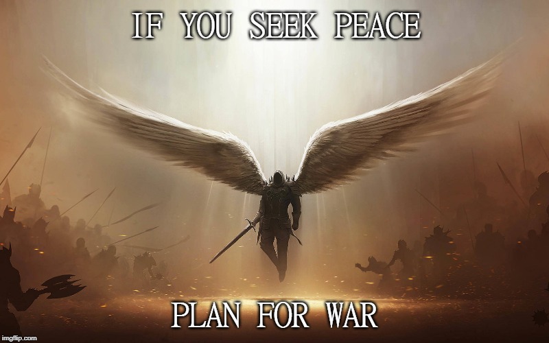 IF YOU SEEK PEACE; PLAN FOR WAR | image tagged in warrior | made w/ Imgflip meme maker