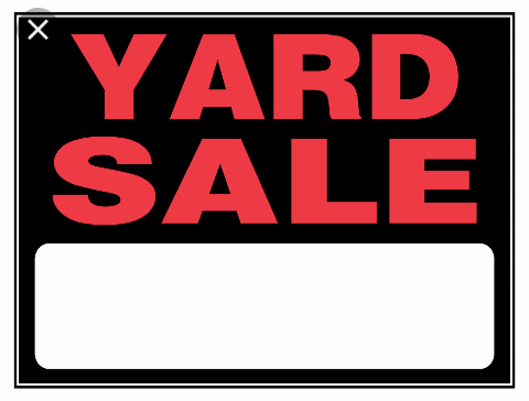 yard sale sign Blank Meme Template