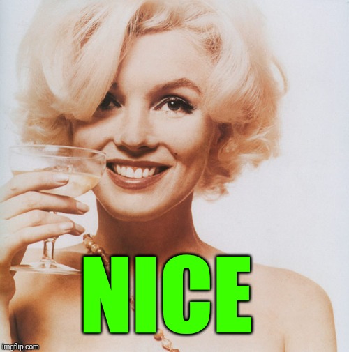 Marilyn Monroe | NICE | image tagged in marilyn monroe | made w/ Imgflip meme maker