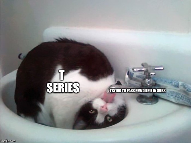 Thirsty boi | T SERIES; TRYING TO PASS PEWDIEPIE IN SUBS | image tagged in thirsty boi | made w/ Imgflip meme maker