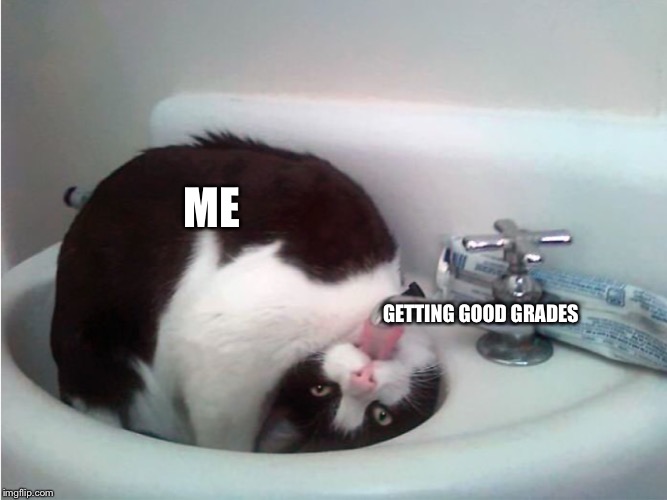 Thirsty boi | ME; GETTING GOOD GRADES | image tagged in thirsty boi | made w/ Imgflip meme maker
