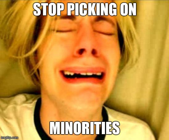 Leave Britney Alone | STOP PICKING ON MINORITIES | image tagged in leave britney alone | made w/ Imgflip meme maker