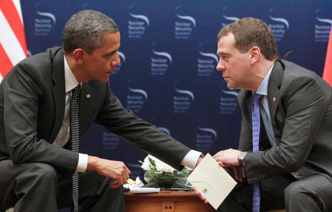 Obama colluding with Medvedev Blank Meme Template