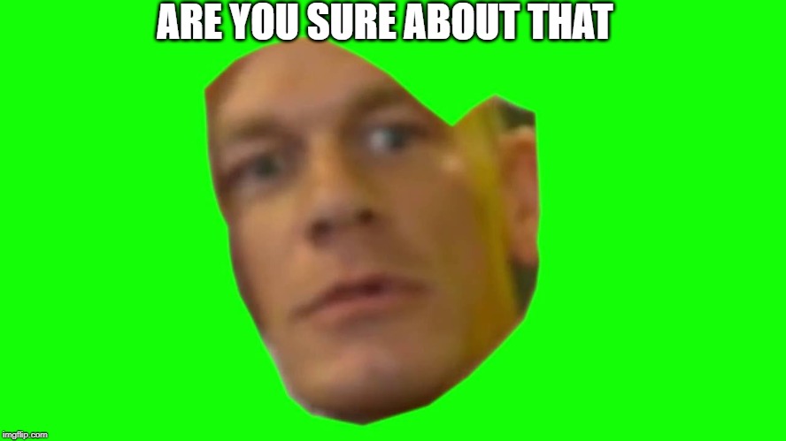 ARE YOU SURE ABOUT THAT | image tagged in are you sure about that cena | made w/ Imgflip meme maker