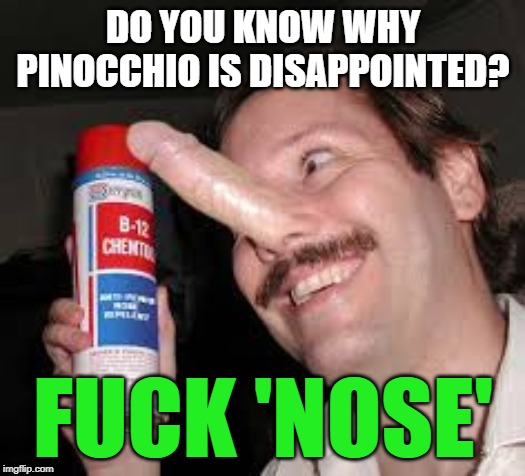 DO YOU KNOW WHY PINOCCHIO IS DISAPPOINTED? F**K 'NOSE' | made w/ Imgflip meme maker