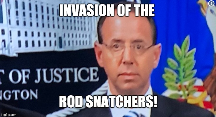 Rod Rosenstein | INVASION OF THE; ROD SNATCHERS! | image tagged in rod rosenstein | made w/ Imgflip meme maker