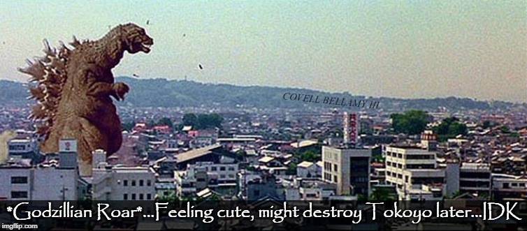 Godzilla Feeling Cute Might Destroy Tokoyo Blank Meme Template