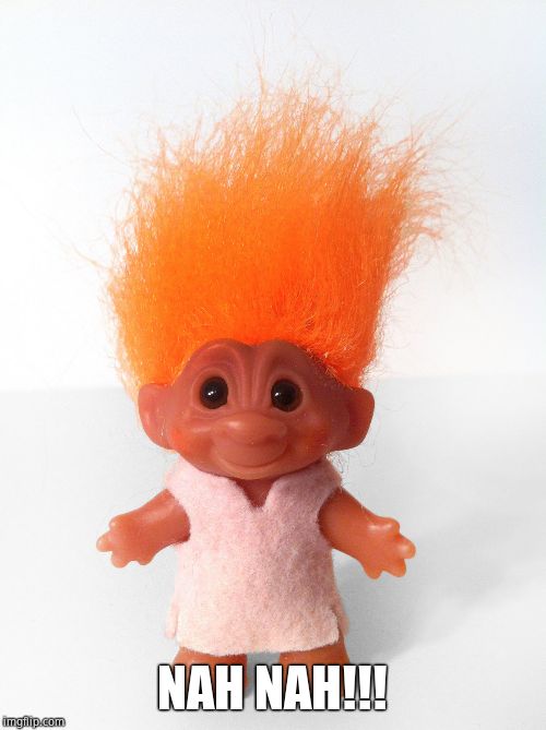Troll doll | NAH NAH!!! | image tagged in troll doll | made w/ Imgflip meme maker