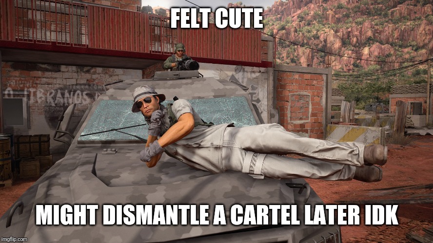FELT CUTE; MIGHT DISMANTLE A CARTEL LATER IDK | image tagged in funny,video games | made w/ Imgflip meme maker