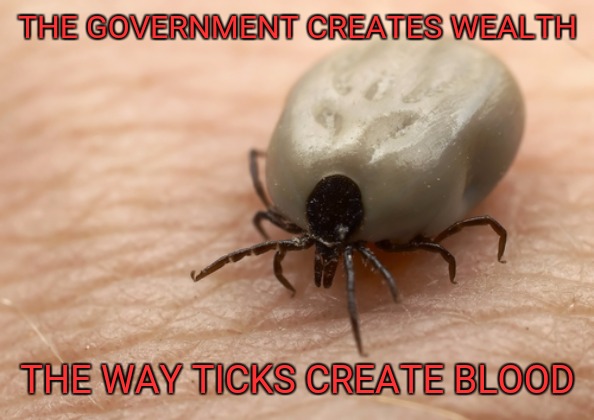 THE GOVERNMENT CREATES WEALTH; THE WAY TICKS CREATE BLOOD | image tagged in memes,ticks,socialism,government | made w/ Imgflip meme maker