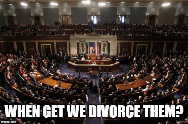 congress | WHEN GET WE DIVORCE THEM? | image tagged in congress | made w/ Imgflip meme maker