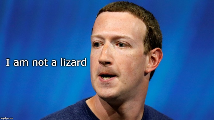 I am not a lizard | image tagged in memes,shapeshifting lizard,zuckerberg | made w/ Imgflip meme maker