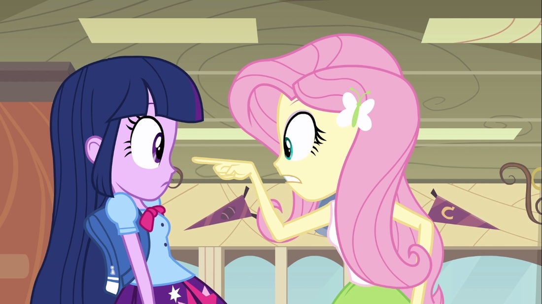 Fluttershy Points at Twilight Blank Meme Template