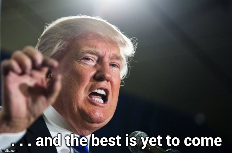 donald trump | . . . and the best is yet to come | image tagged in donald trump | made w/ Imgflip meme maker