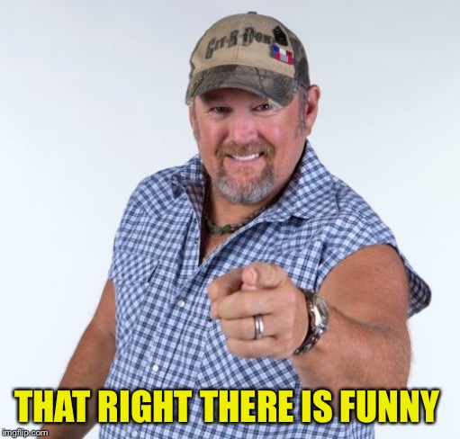 Larry the Cable Guy | THAT RIGHT THERE IS FUNNY | image tagged in larry the cable guy | made w/ Imgflip meme maker