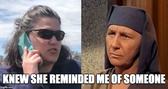 Let My People BBQ | KNEW SHE REMINDED ME OF SOMEONE | image tagged in bbq becky | made w/ Imgflip meme maker