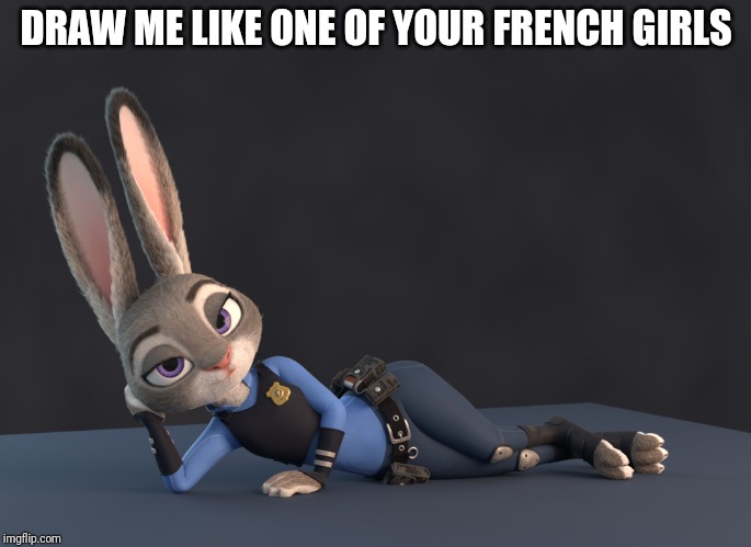 Sexy Judy Hopps |  DRAW ME LIKE ONE OF YOUR FRENCH GIRLS | image tagged in sexy judy hopps,zootopia,judy hopps,draw me like one of your french girls,she's too sexy for disney,parody | made w/ Imgflip meme maker