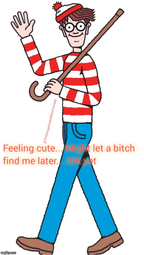 Feeling cute.. Where's Waldo | image tagged in feeling cute,where's waldo,funny memes,funny,lol so funny,waldo | made w/ Imgflip meme maker