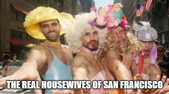 Bravo's New Hit Show | THE REAL HOUSEWIVES OF SAN FRANCISCO | image tagged in gay pride,reality tv | made w/ Imgflip meme maker