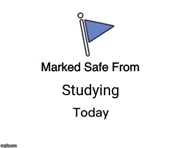 Marked Safe From Meme | Studying | image tagged in memes,marked safe from | made w/ Imgflip meme maker