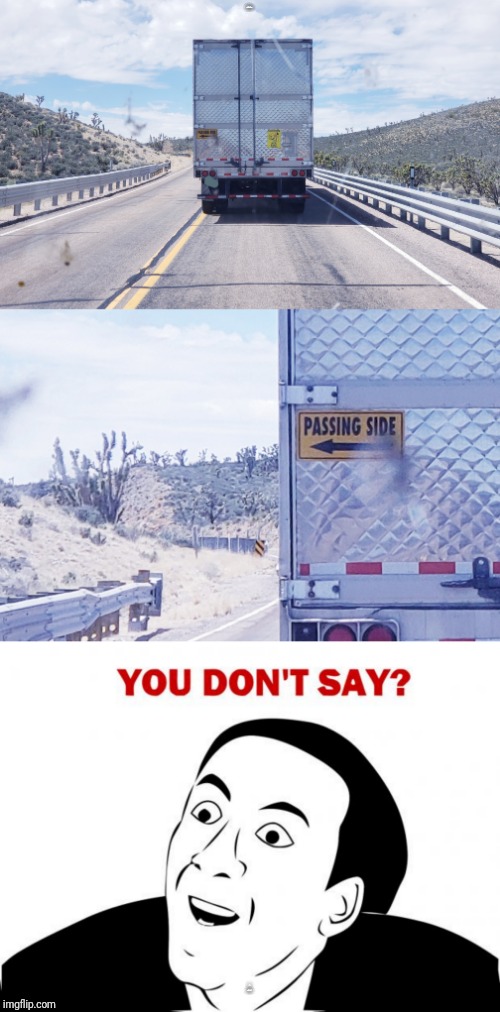 Stupid Signs Week (April 17-23), A LordCheesus and DaBoiIsMeAvery event | PASSING SIDE; YOU DON'T SAY? | image tagged in memes,you don't say,funny signs,signs,driving | made w/ Imgflip meme maker