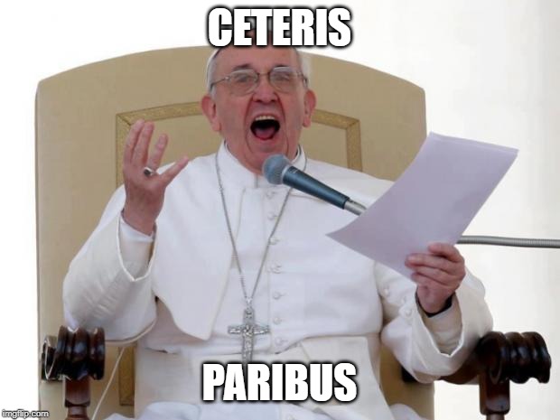 Pope Francis Angry | CETERIS; PARIBUS | image tagged in pope francis angry | made w/ Imgflip meme maker