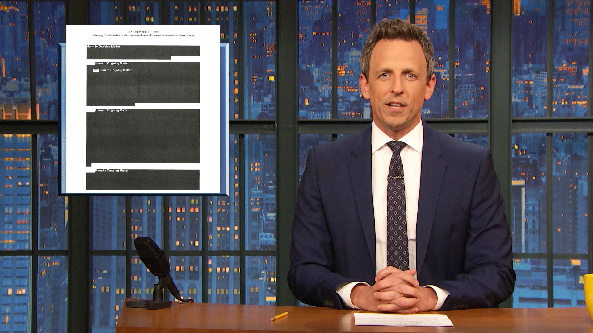 Seth Meyers Mueller report redaction Blank Meme Template