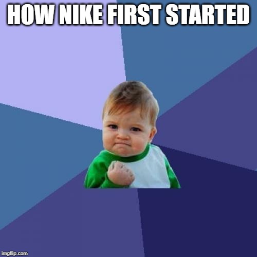 Success Kid | HOW NIKE FIRST STARTED | image tagged in memes,success kid | made w/ Imgflip meme maker