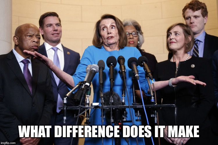 No Collusion Pelosi | WHAT DIFFERENCE DOES IT MAKE | image tagged in no collusion pelosi | made w/ Imgflip meme maker