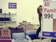 Macklemore | image tagged in gifs,macklemore,thrift shop,funny,couch,chairs | made w/ Imgflip video-to-gif maker