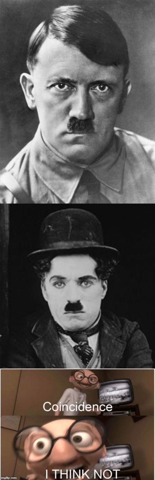 Adolf Chaplin | image tagged in coincidence i think not | made w/ Imgflip meme maker