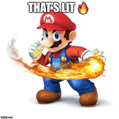 Super Mario with a Fireball | THAT’S LIT ? | image tagged in super mario with a fireball | made w/ Imgflip meme maker