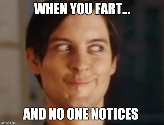 hehe | WHEN YOU FART... AND NO ONE NOTICES | image tagged in memes,spiderman peter parker | made w/ Imgflip meme maker