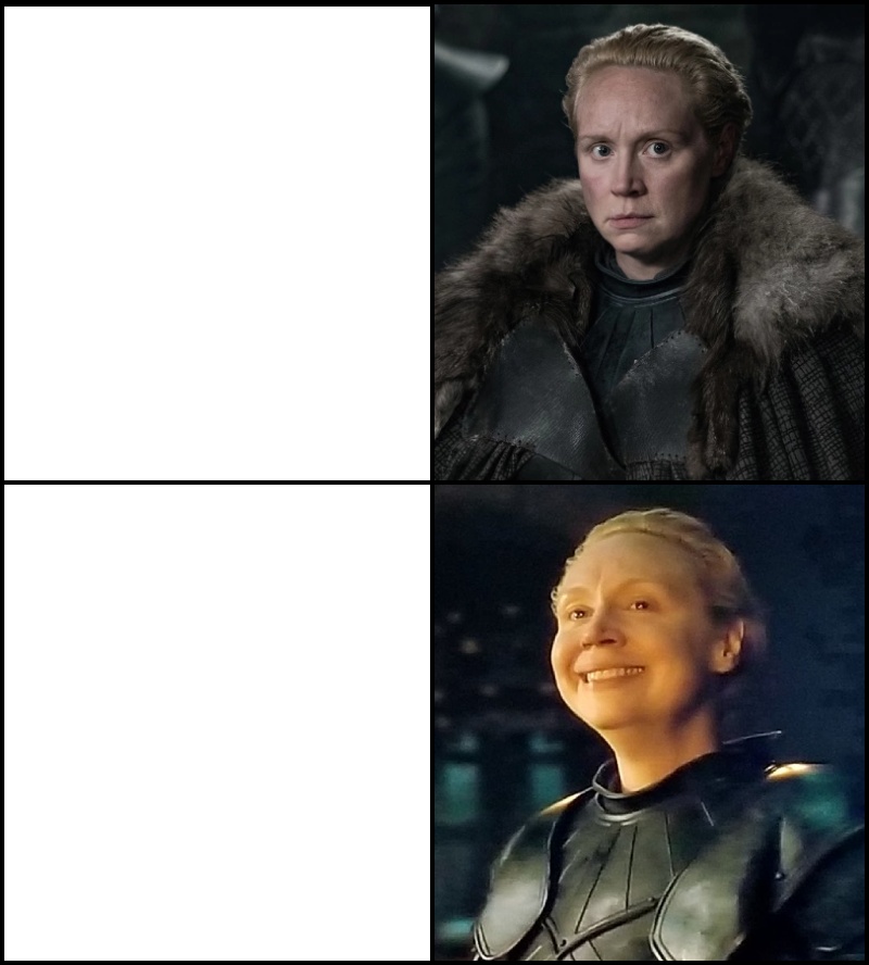 High Quality Brienne Happy Blank Meme Template