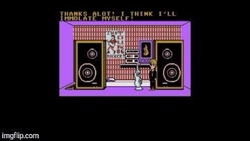 Maniac Mansion NES suicide | image tagged in gifs,maniac mansion | made w/ Imgflip images-to-gif maker