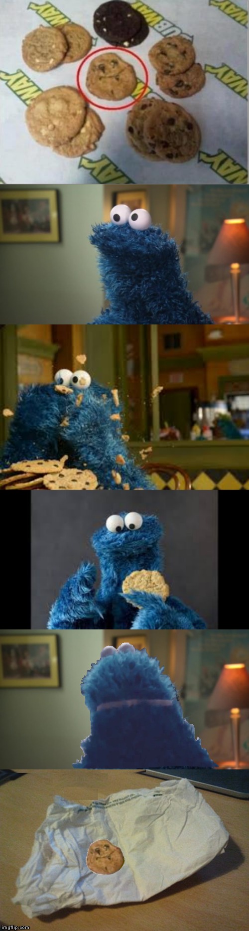 Left-over Alone | image tagged in memes,forever alone,cookie monster | made w/ Imgflip meme maker