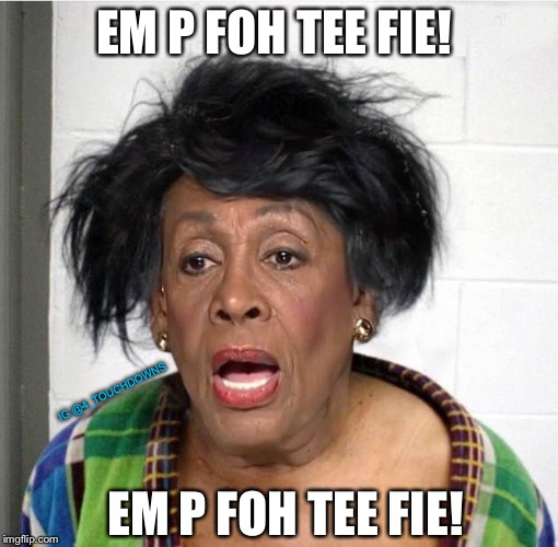 Mad Max | EM P FOH TEE FIE! IG @4_TOUCHDOWNS; EM P FOH TEE FIE! | image tagged in maxinepadwatters,impeach trump,maxine waters | made w/ Imgflip meme maker