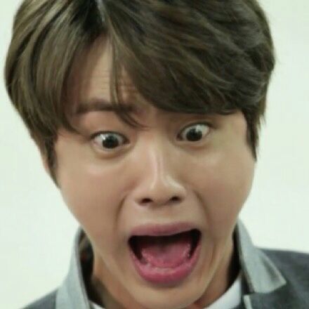 High Quality Jin Scared Face Blank Meme Template