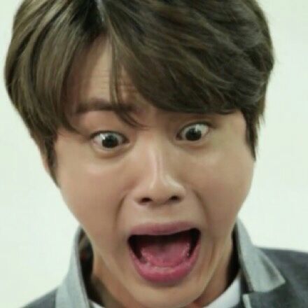 Jin Scared Face Blank Meme Template