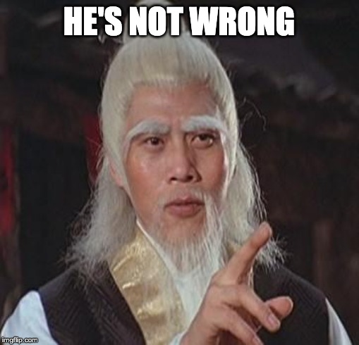 Wise Kung Fu Master | HE'S NOT WRONG | image tagged in wise kung fu master | made w/ Imgflip meme maker