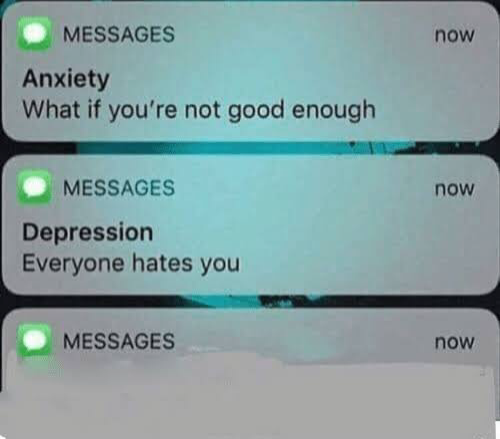 Anxiety/depression texts Blank Meme Template