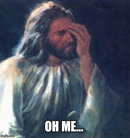 jesus facepalm | OH ME... | image tagged in jesus facepalm | made w/ Imgflip meme maker