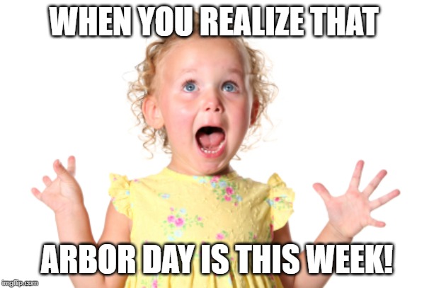 Excited Kid | WHEN YOU REALIZE THAT; ARBOR DAY IS THIS WEEK! | image tagged in excited kid | made w/ Imgflip meme maker